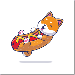 Cute Kawaii FoxHot Dog Posters and Art